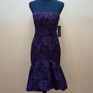 Embroidered Fishtail Midi Dress